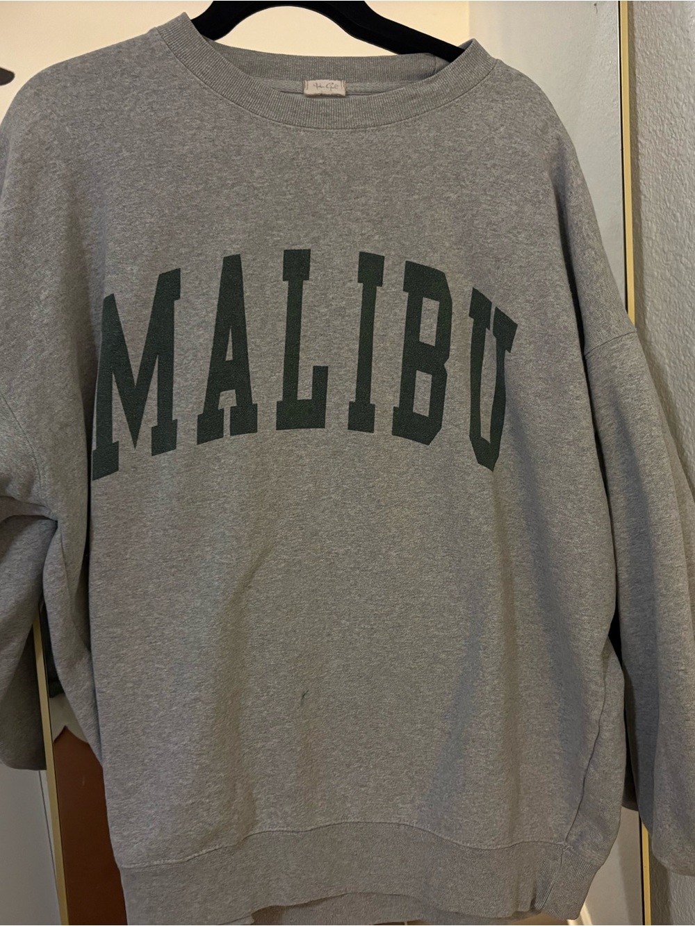 Brandy Melville Grey 'MALIBU' Graphic Sweatshirt